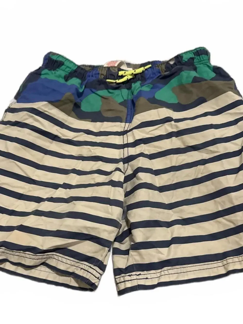 MiniBoden Kids Swim Shorts 11-12Y - Striped Blue Green
